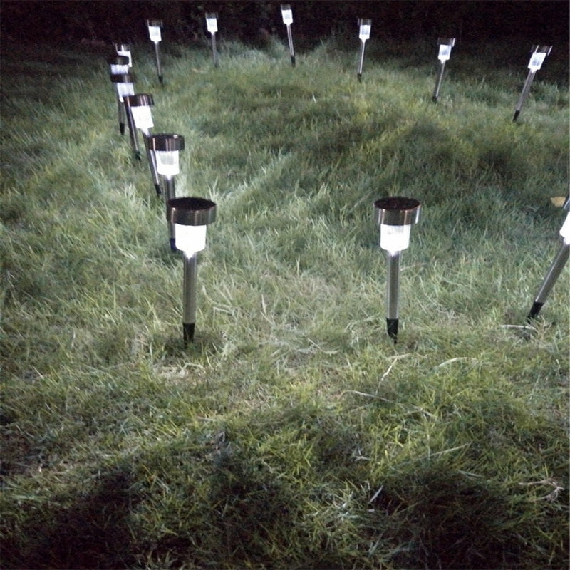 GAOMON 24pcs/set Garden Lawn Light Small Tube Lamp Solar White