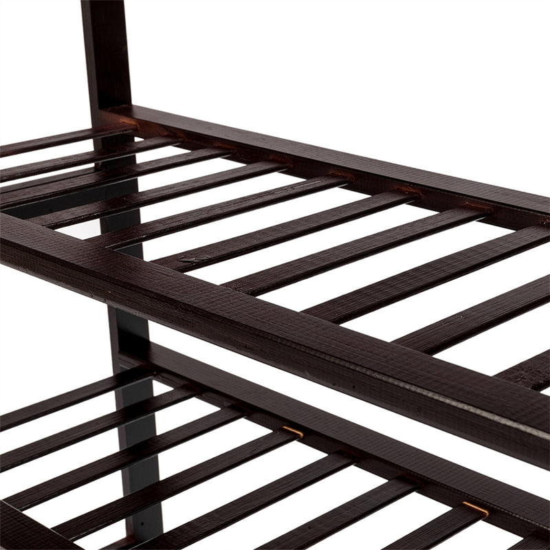 GAOMON Bamboo Shoe Rack with Handles 12-batten 4 Tiers Multipurpose Coffee
