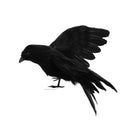 GAOMON 1pc Black Feathered Crow Extra Large Handmade Realistic Shape Birds For Halloween