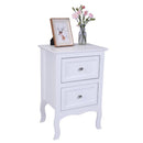 GAOMON Nightstand with 2 Drawer Side End Wood Bedside Tables White
