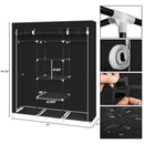 GAOMON 150*45*175 Portable Clothes Closet Wardrobe Clothes Storage Organizer Black