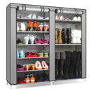 GAOMON Double Row 9 Grid Shoe Rack Boots Cabinet Shoe Organizer GREY
