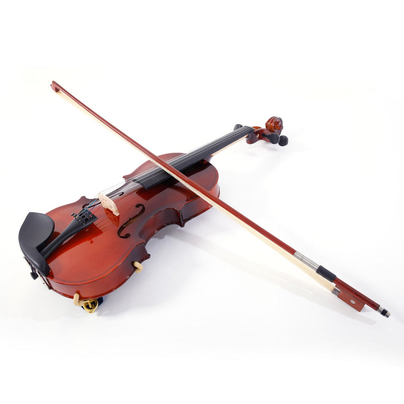 GAOMON Gv100 1/8 Solid Wood Natural Acoustic Violin Bow Rosin Strings Shoulder Rest Kit