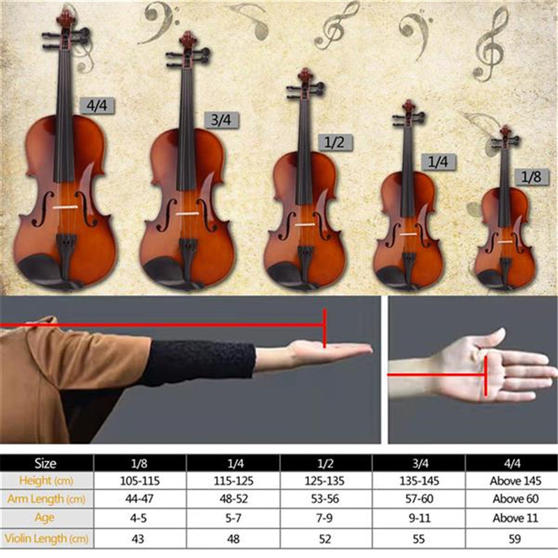 YIWA Acoustic Violin Fiddle Basswood 4/4 Violin + Case + Bow + Rosin