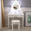 GAOMON 5-drawer Dressing Table with Single Mirror White