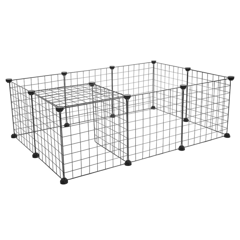 GAOMON 12pcs Pet Playpen Portable Indoor Metal Wire DIY Expandable Easy to Assemble Yard Fence