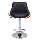 GAOMON 2pcs Shell Back Adjustable Swivel Bar Stools PU Leather Black
