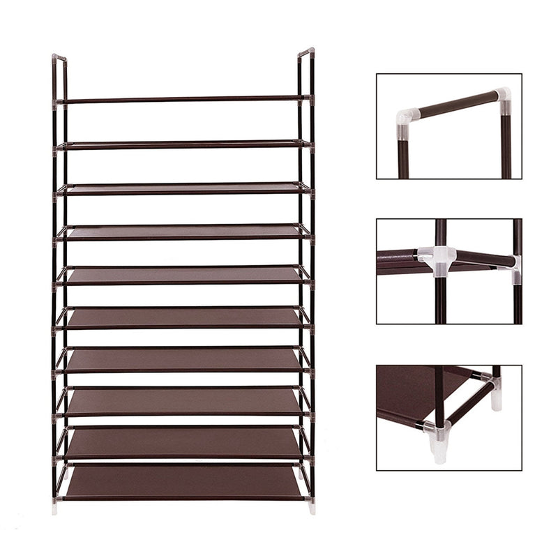 GAOMON 100cm 10 Tiers Shoe Rack Super Wide Extra Large Simple Assembly Shoe Shelf