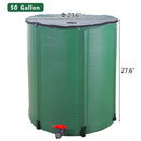 GAOMON 500d 50 Gallon Folding Rain Barrel Foldable Rain Bucket Green