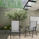 GAOMON 4pcs/set Portable Folding Chairs with Armrests Grey