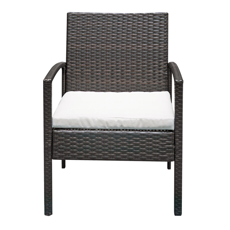GAOMON 4pcs Embossing Armrest Chairs Love Double Seat Single Sofa Coffee Table Rattan Sofa Set