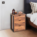 GAOMON Steel Frame Three-drawing Bedside Table Household Furniture for Living Room