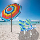 GAOMON 2pcs Strip Beach Chair 120kg Folding Beach Seat Chair Blue