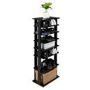 GAOMON 7-layer Wooden Shoe Rack Storage Mount Household Furniture Room Organizer Black