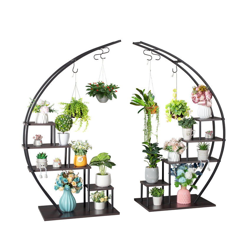 GAOMON 2PCS 5 Layers Semicircle Iron Flower Stand Plant Stand N101
