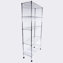 GAOMON 5-Layer Iron Shelf with 1.5" Smooth Wheels Chrome Plated Storage Rack Organizer