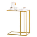 GAOMON Marble Side Table Easy to Assemble Table with Sturdy Table Legs 30x48x61cm
