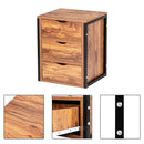 GAOMON Steel Frame Three-drawing Bedside Table Household Furniture for Living Room