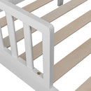 GAOMON Wooden Baby Toddler Bed Pine Children Bedroom Furniture with Safety Guardrail