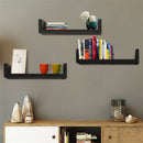 GAOMON 3pcs Floating Display Shelves U-Shaped Detachable Wall Mounted Storage Wall Shelves