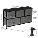 GAOMON 2-layer Dresser 5-Drawer Storage Rack Household Organizer Furniture Dark Grey