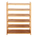 GAOMON 6 Tiers Bamboo Shoe Rack Simple Wood Color Space-Saving Storage Rack
