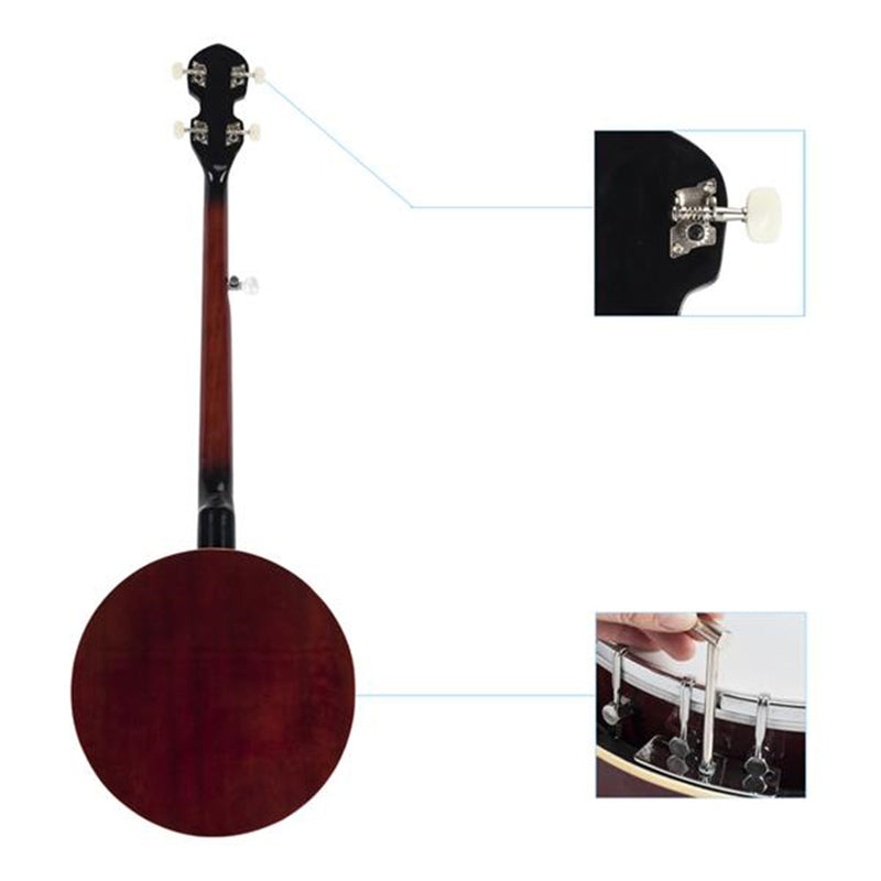 GAOMON 1 Set Sapele 5-string Banjo + Screwdriver Tool + Wrench Tool Black