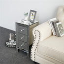 GAOMON Modern Mirrored Night Stands with 3 Drawers Bedside Table End Table