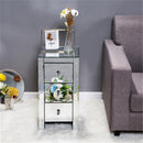 GAOMON Mirrored Nightstand Bedside End Table with 3-Drawers for Bedroom Mini Cabinet