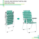 GAOMON 2pcs Beach Chair Steel Tube Bearing 120kg Folding Beach Chair Light Green Stripes