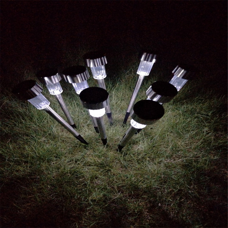 GAOMON 10pcs/set Garden Lawn Light Small Tube Light Solar Light  White