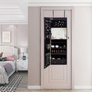 GAOMON Wooden Jewelry Storage Mirror Cabinet Wall Hanging Shelf - White