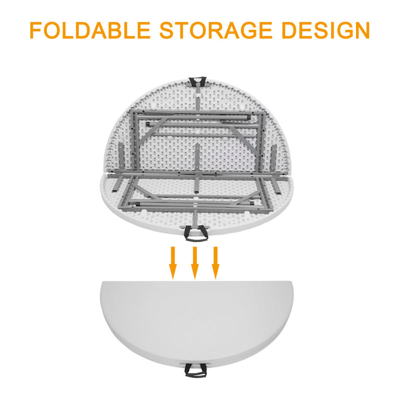 GAOMON 48 Inch Round Folding Table Lightweight Outdoor Utility Table Furniture