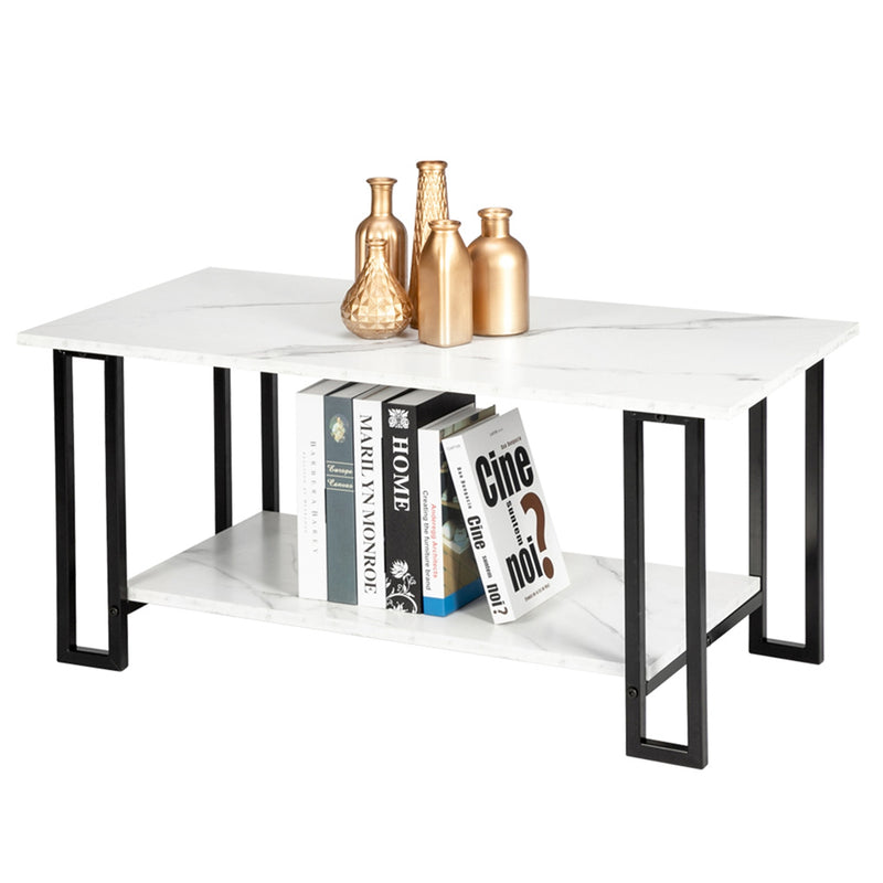 GAOMON 2 Layers 1.5cm Thick Rectangle Coffee Table
