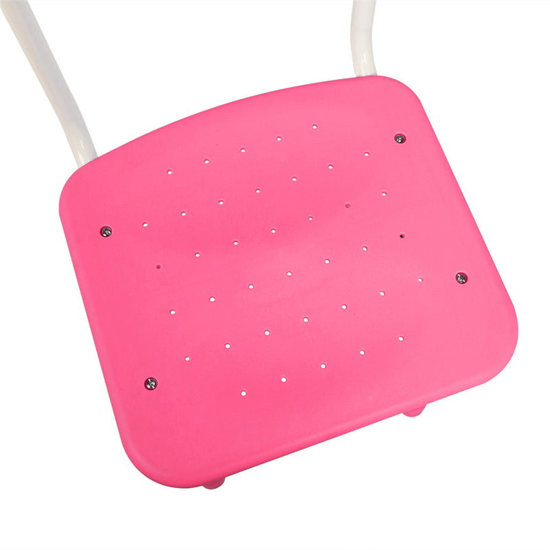GAOMON Student Table Chair Set Adjustable White Paint Wood Grain Surface Plastic Pink
