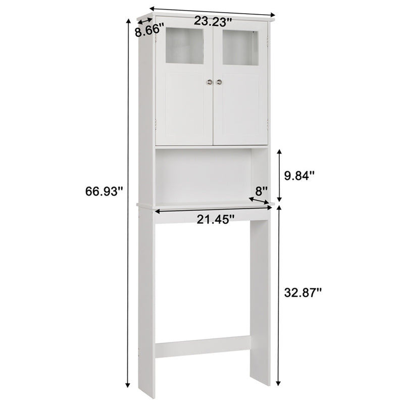 GAOMON 3 Tiers Bathroom Cabinet Double Doors Waterproof Space-Saving Storage Cabinet
