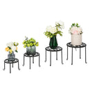 GAOMON 4pcs Round Ironwork Plant Stand Corner Plant Shelf Racks
