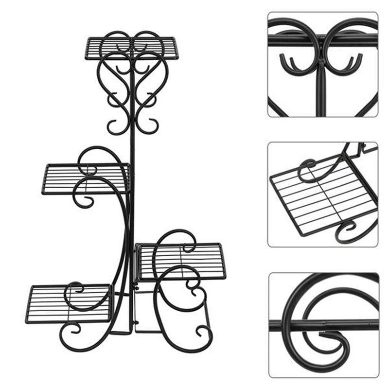 GAOMON 4-Tier Metal Shelves Flower Pot Plant Stand Display for Garden