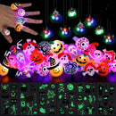 GAOMON 54pcs Halloween Light Up Rings Toys