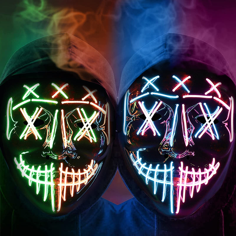 GAOMON Halloween 2 Pack Led Masks Scary Mask