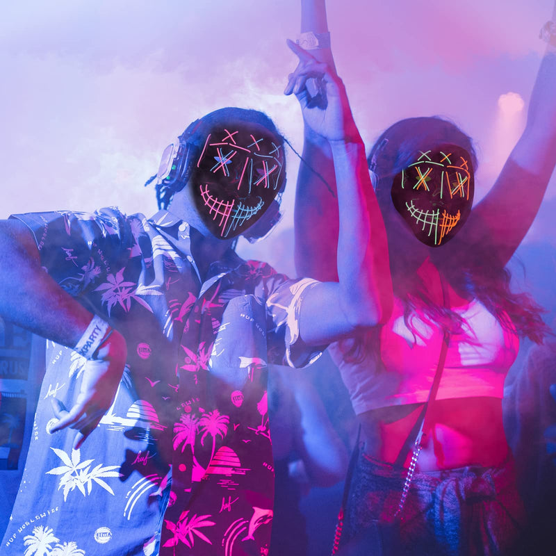 GAOMON Halloween 2 Pack Led Masks Scary Mask