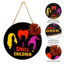 GAOMON 12"Halloween Door Sign I Smell Children Wooden Black
