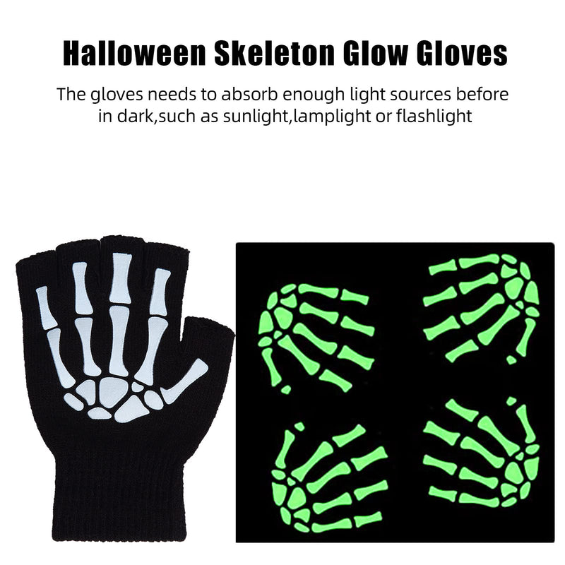 GAOMON 3 Pairs Halloween Gloves Stretch Knitted Gloves