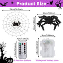 GAOMON Halloween Purple Spider Web Lights Waterproof