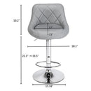 GAOMON 2pcs Adjustable Swivel Bar Stools Padded Chair with Back Gray