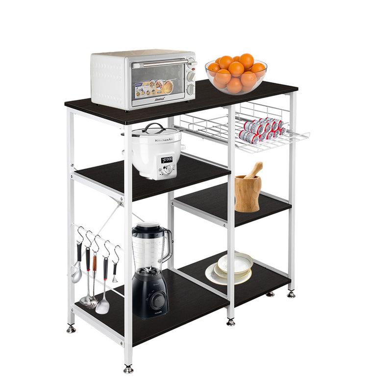 GAOMON 4-layer Microwave Oven Rack Floor-standing 90*40*84cm Black