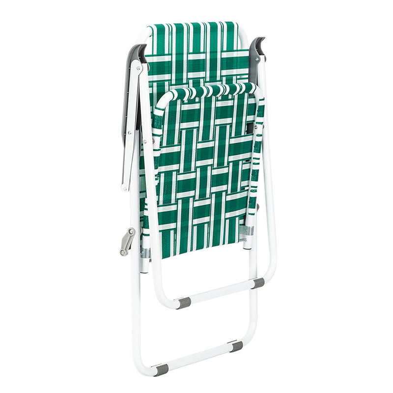 GAOMON 2pcs Beach Chair Steel Tube Bearing 120kg Folding Beach Chair Light Green Stripes