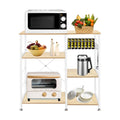 GAOMON 4-layer Microwave Oven Rack Floor-standing White Maple