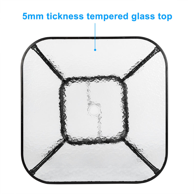 GAOMON Outdoor Dining Table Weather-Proof Patio Garden Square Tempered Glass Table