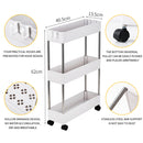 GAOMON 3-layer Storage Cart Ultra Thin Mobile Multi-function Slim White